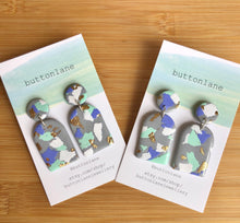 Load image into Gallery viewer, Purple, Mint Green, White and Gold Terrazzo on shimmering grey