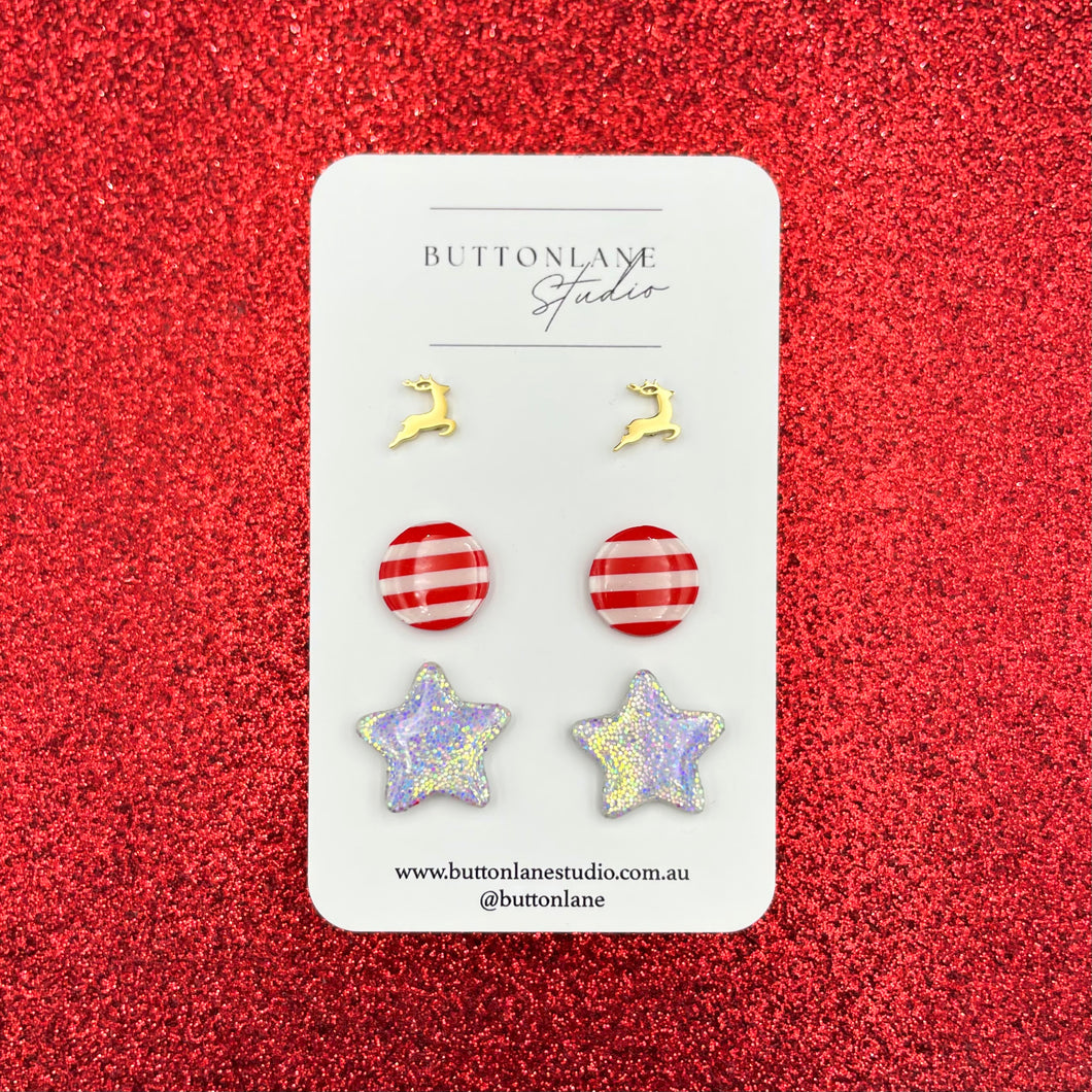 Christmas Trio stud pack - Reindeer