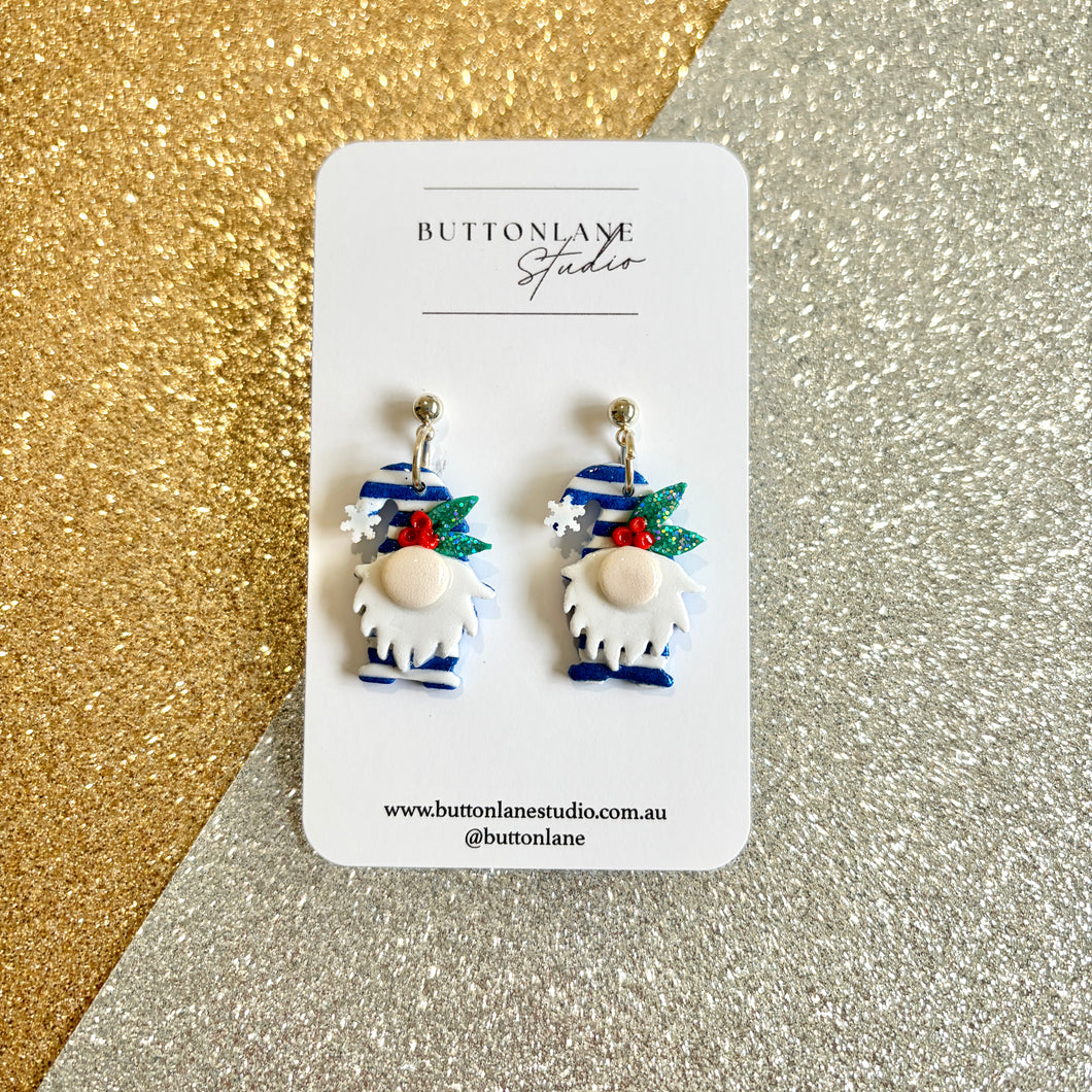 Christmas Blue glitter gnomes