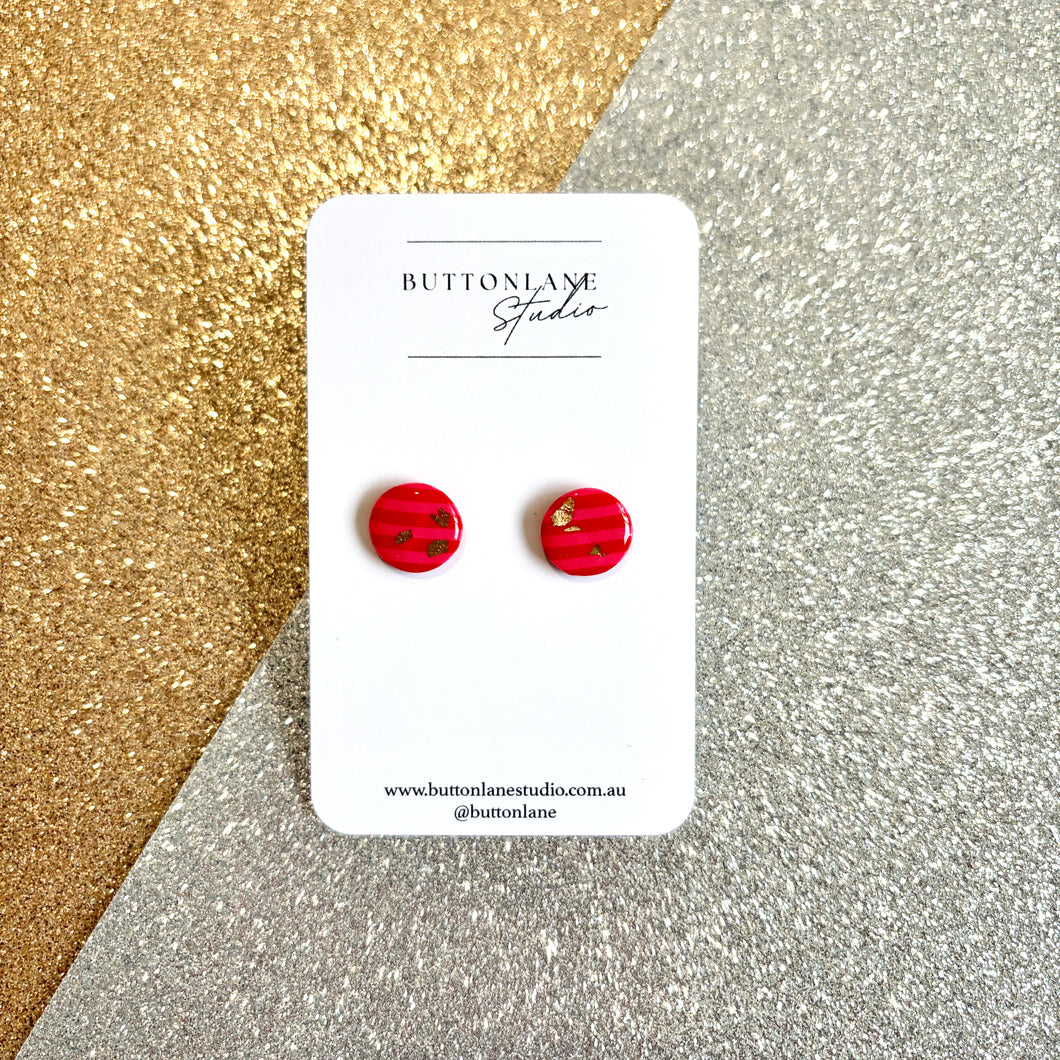 Pink/Red festive Studs