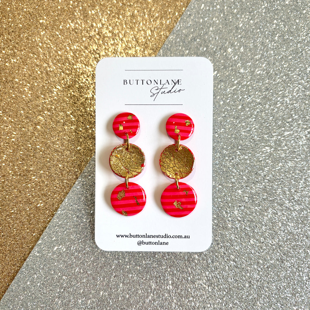 Pink/Red festive triple drop