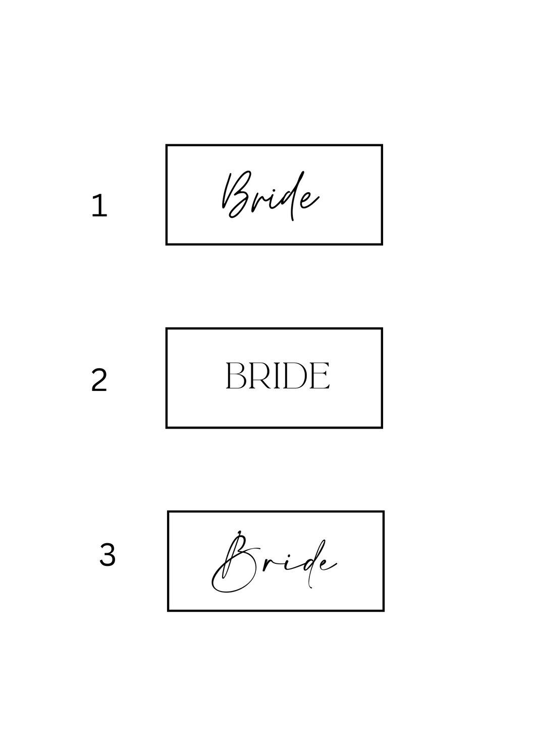 Bride labels