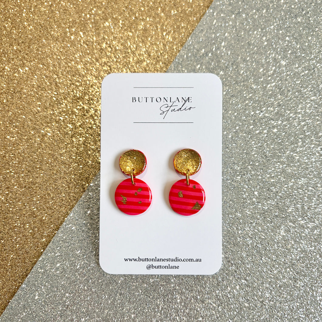 Pink/Red festive double circles