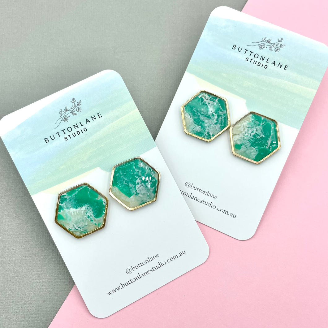 Faux gemstone studs